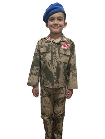 YENİ TİP JANDARMA KAMUFLAJ MAVİ BERELİ ÇOCUK TAKIMI 