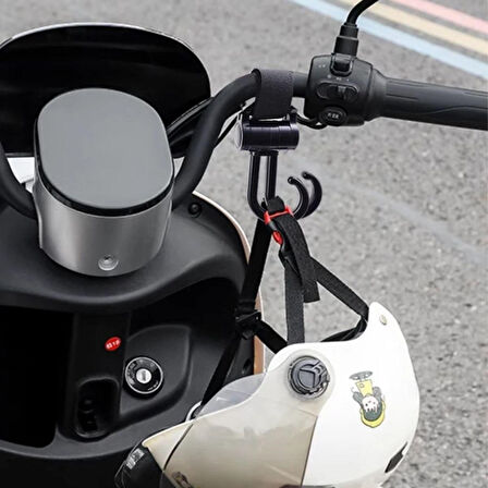 By Nevser® 2li Bebek Arabasına Uyumlu Cırtlı  Eşya Taşıma Aparatı 360 Derece Dönebilen Plastik Kanca