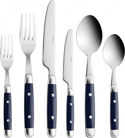 Karaca Alina 36 Parça 6 Kişilik Çatal Kaşık Bıçak Takımı Mavi