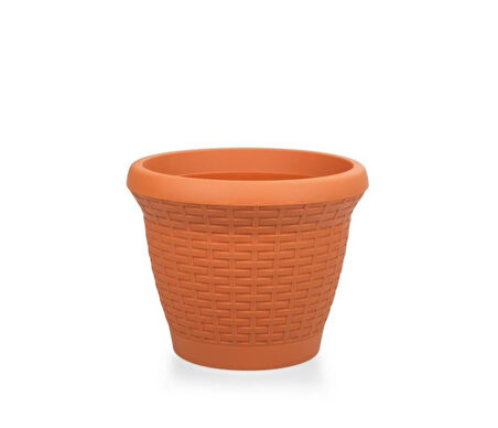 Omnipazar SO-HS04 Plastik Hasır Desenli Dekoratif Saksı 15 Litre No 4