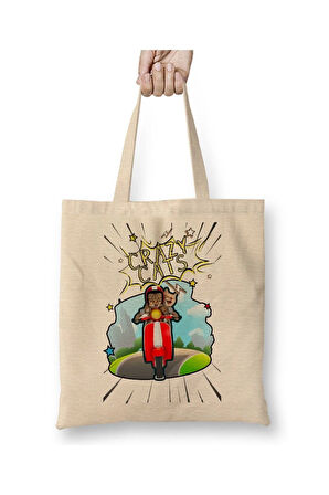 Crazy Cats Kittens Kediler Beyaz Bez Çanta Uzun Saplı Alışveriş Çantası Plaj Çantası