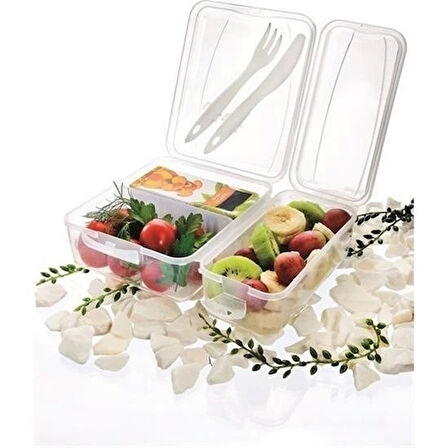 İpek Yıldızı® Takeaway Ergonomik Asorti Çatal Bıçaklı Pratik Yoğurt Saklama Kabı