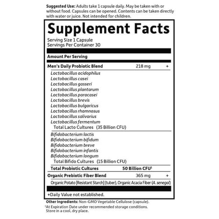 Dr. Formulated Once Daily Men's 50 billion Digestive + Immune System 30 Kapsül