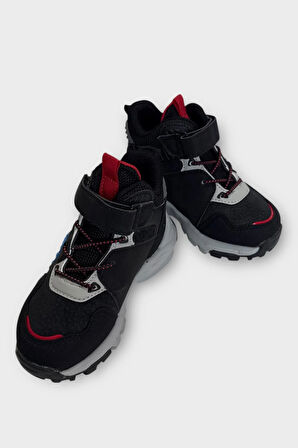 Cırtlı Soğuk Geçirmez Outdoor Çocuk Bot SİYAH - MAVİ