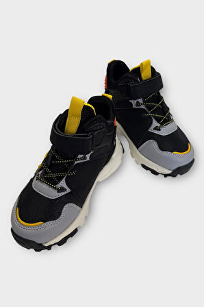 Cırtlı Soğuk Geçirmez Outdoor Çocuk Bot SİYAH - SARI