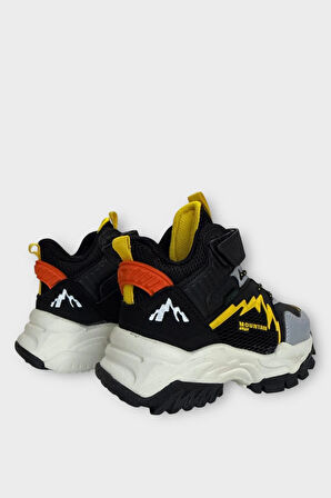 Cırtlı Soğuk Geçirmez Outdoor Çocuk Bot SİYAH - SARI