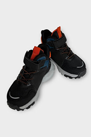 Cırtlı Soğuk Geçirmez Outdoor Çocuk Bot SİYAH - PETROL