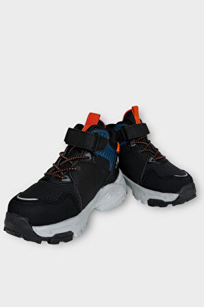 Cırtlı Soğuk Geçirmez Outdoor Çocuk Bot SİYAH - PETROL