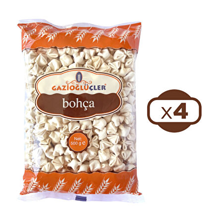 Gazioğlu Üçler Bohça Kuru Mantı 500 gr x 4 Adet