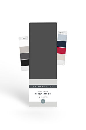 Calmera Home Çift Kişilik %100 Pamuk Penye Lastikli Çarşaf - Battal King Size - 180 x 200 cm Antrasit