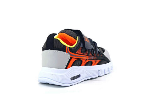 Işıklı Cırtlı Çocuk Spor Ayakkabı Füme - Siyah - Buz - Turuncu Tarzby139