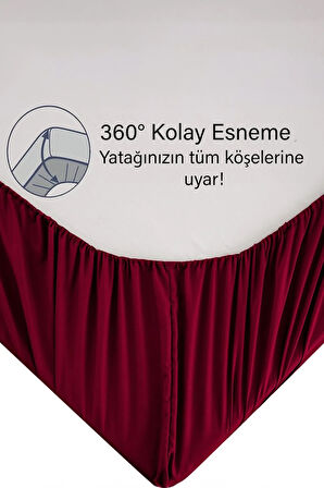 | Ranforce | Pamuklu Tek / Çift Kişilik Bordo Lastikli Çarşaf | 14 Renk | Fıtted |