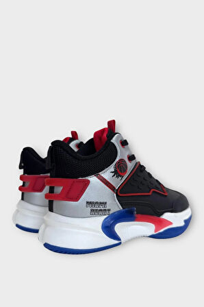 Çocuk Boğazlı Basketbol Tarzı Spor Ayakkabı SİYAH