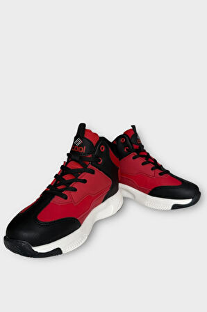 Çocuk Boğazlı Basketbol Tarzı Spor Ayakkabı KIRMIZI