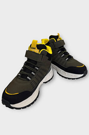 Çocuk Boğazlı Basketbol Tarzı Spor Ayakkabı HAKİ