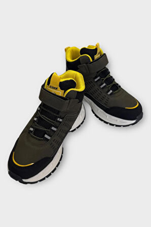 Çocuk Boğazlı Basketbol Tarzı Spor Ayakkabı HAKİ