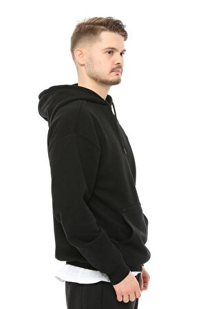 defy's Erkek Oversize Kapüşonlu Sweatshirt Siyah