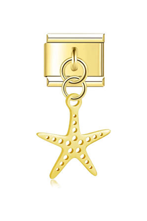 Deniz Yıldızı Gold Çelik İtalyan Charm