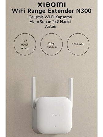 Xiaomi Mi Wifi Pro Sinyal Yaklaştırıcı - Güçlendirici 300Mbps (Xiaomi Türkiye Garantili) 