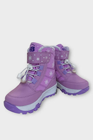 İçi Kürklü Suya Dayanıklı Soğuk Geçirmez Bebe Çocuk Bot Lila