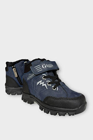 Cırtlı Fermuarlı İçi Yünlü Soğuk Geçirmez Outdoor Günlük Çocuk Bot LACİVERT