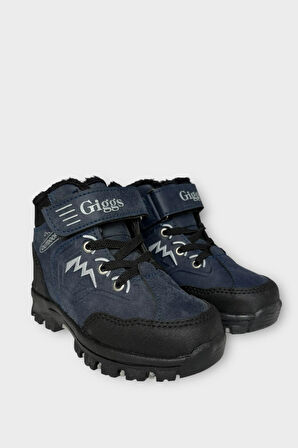 Cırtlı Fermuarlı İçi Yünlü Soğuk Geçirmez Outdoor Günlük Çocuk Bot LACİVERT