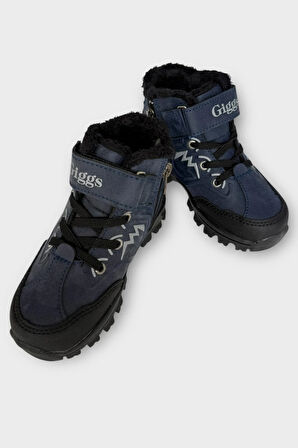Cırtlı Fermuarlı İçi Yünlü Soğuk Geçirmez Outdoor Günlük Çocuk Bot LACİVERT