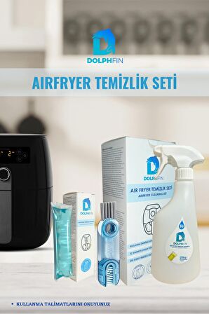 Airfryer Temizlik Seti Çok Amaçlı Yağ Sökücü Sihirli Kapsül ve Özel fırçası ile