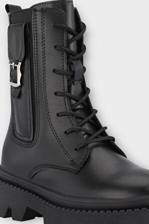 Soğuk ve Suya Dayanıklı Termal Taban Kız Çocuk Bot SİYAH