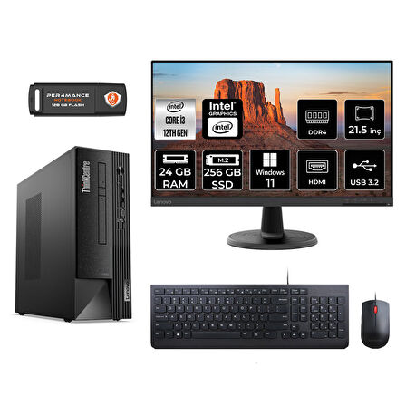 LENOVO Neo 50S M02VTXD071 i3 12100 24GB RAM 256GB SSD 21.5" W11H MASAÜSTÜ PC