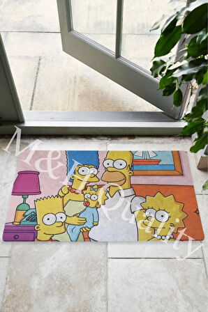The Simpsons Temalı Dekoratif Çok Amaçlı Paspas Kapıönü Banyo Ve Çocuk Odası