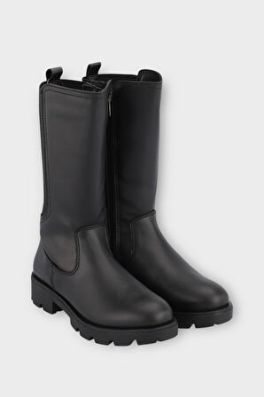 Soğuk ve Su Geçirmez Kışlık Uzun Kız Çocuk Bot SİYAH