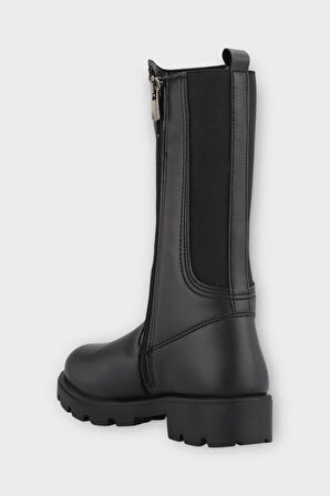 Soğuk ve Su Geçirmez Kışlık Uzun Kız Çocuk Bot SİYAH