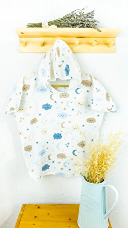 Baskılı Muslin Panço