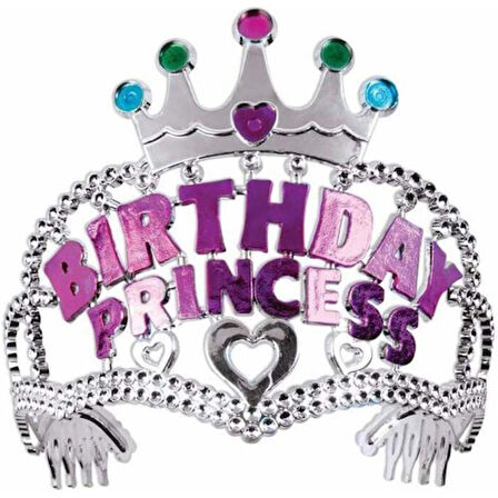 Periboia Birthday Prenses Yazılı Çocuk Parti Tacı