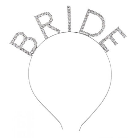 Periboia Bekarlığa Veda Kristal Taşlı Gümüş Bride Tacı