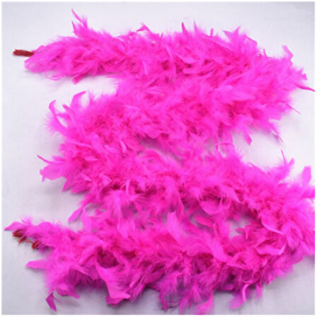 Periboia Fuşya Renk Kabarık Tüylü Otriş Boa Gerçek Tüy Dekorasyon