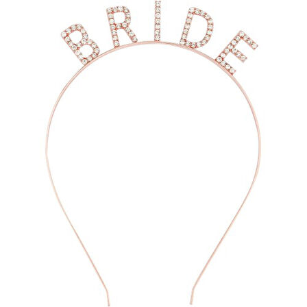Periboia Rose Gold Bekarlığa Veda Kristal Taş Bride Tacı