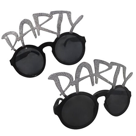 Periboia Gümüş Simli Party Yazılı Parti Gözlüğü Show