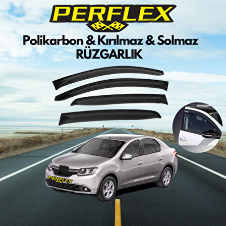 Periboia Perflex Polikarbon Kırılmaz Rüzgarlık V2 Düz Renault Symbol 2013+