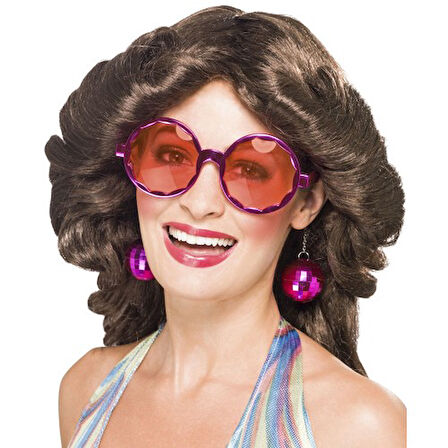 Periboia Disko Toplu Küpeli Parti Gözlüğü Pembe Renk