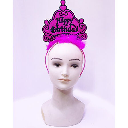 Periboia Happy Birthday Neon Fuşya Taç