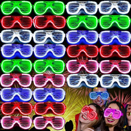 Periboia Glow Işıklı Panjur Parti Gözlüğü 12 Adet