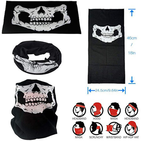 Periboia Motorcu Boyunluk Baf Buff Bandana 25x48 cm Model 7