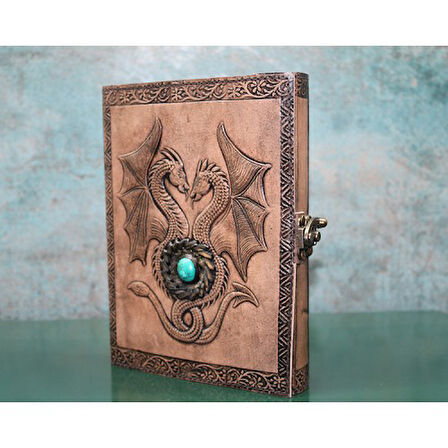 Periboia Taşlı Deri Defter Model 8 