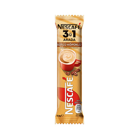 Nescafe 3 ü 1 Arada Sütlü Köpüklü 17,4 gr 20 li Paket x 6 Adet