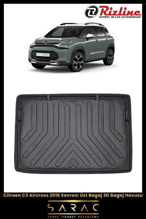 Rizline Citroen C3 Aircross 2018 Model Üst Hareketli 3D Bagaj Havuzu