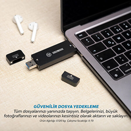 NPO DK01 USB-A/Type-C 1000/900Mb/s 2TB 22x42 M.2 NVMe Taşınabilir Harici SSD