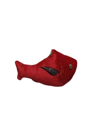 Peluş Balık Figürlü Kedi Oyuncağı Kırmızı