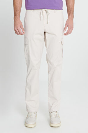 Comfort Fit Rahat Kesim Pamuklu Esnek Yan Cepli Kargo Pantolon